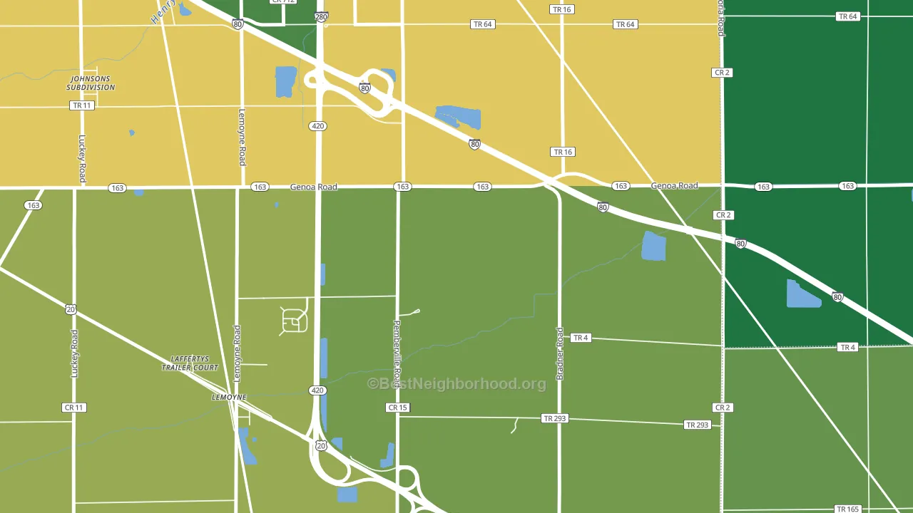 Lemoyne, OH block-group voter-turnout map