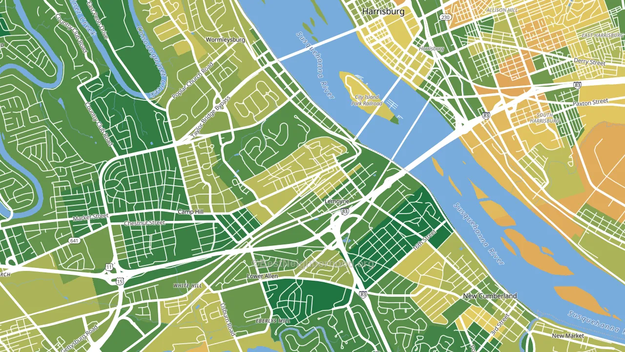 Lemoyne, PA block-group voter-turnout map