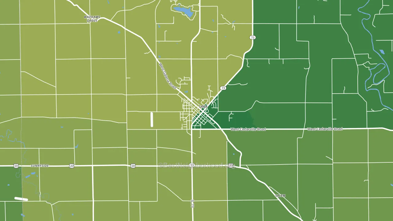 Lena, IL block-group voter-turnout map