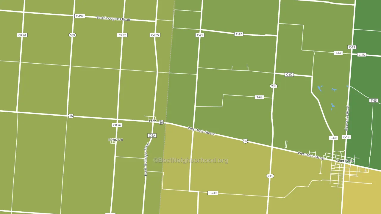 Lena, OH block-group voter-turnout map