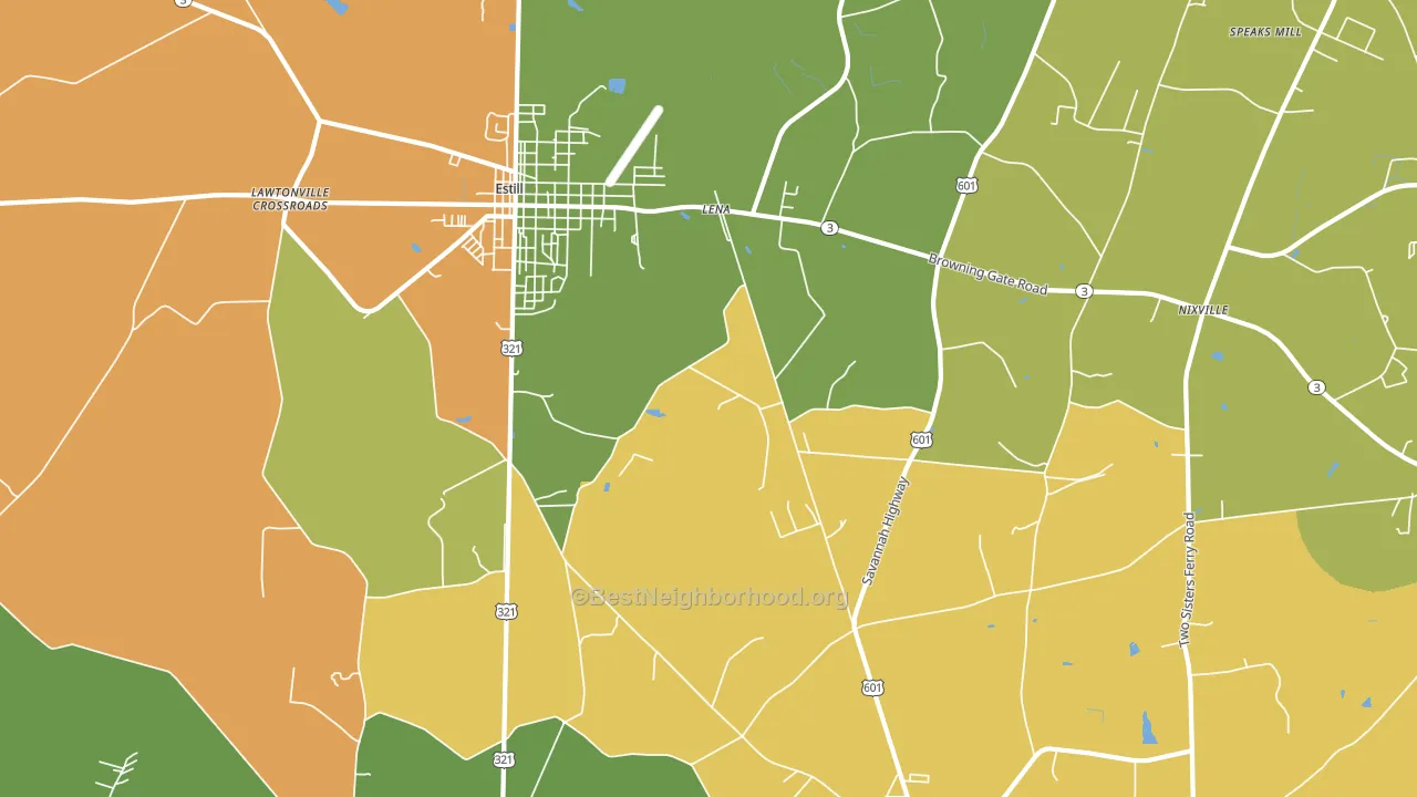 Lena, SC block-group voter-turnout map