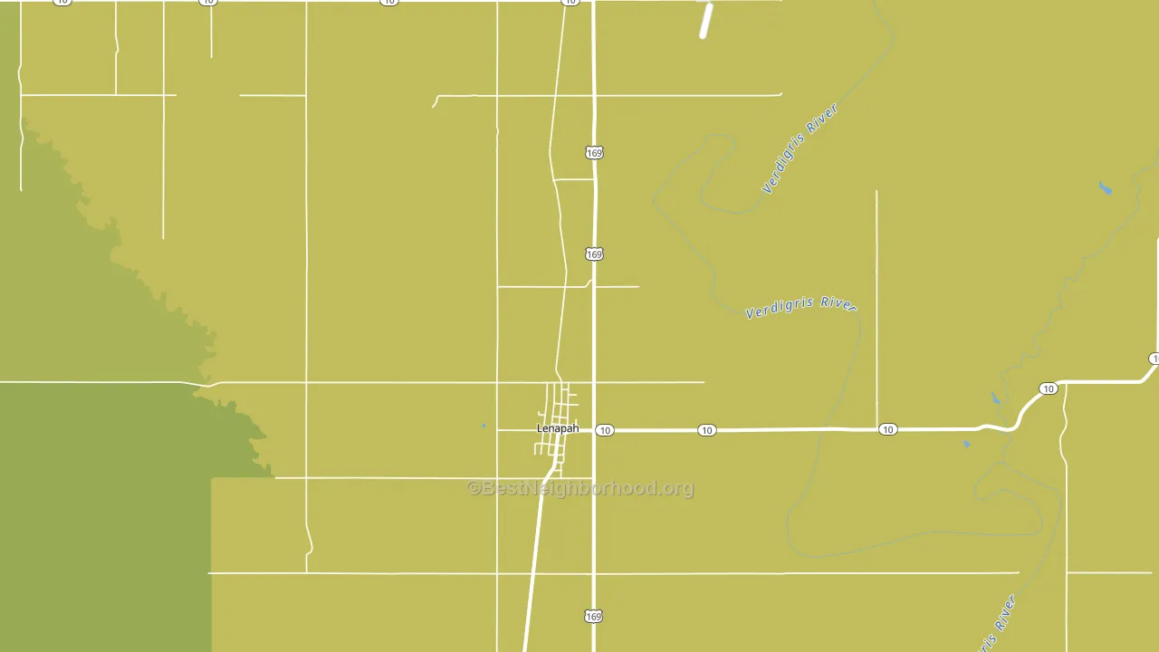 Lenapah, OK block-group voter-turnout map