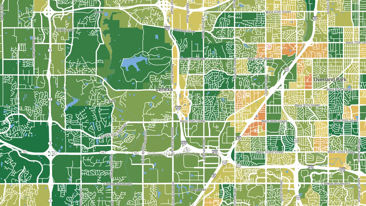 Lenexa, KS block-group voter-turnout map