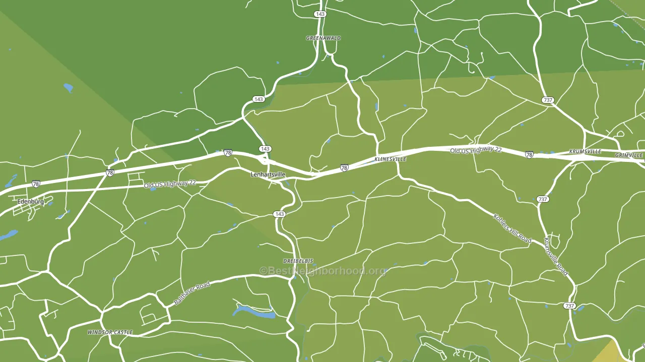 Lenhartsville, PA block-group voter-turnout map