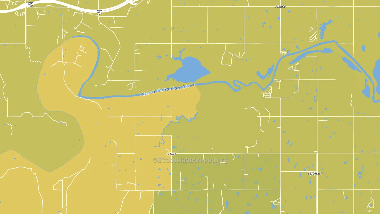 Lenna, OK block-group voter-turnout map