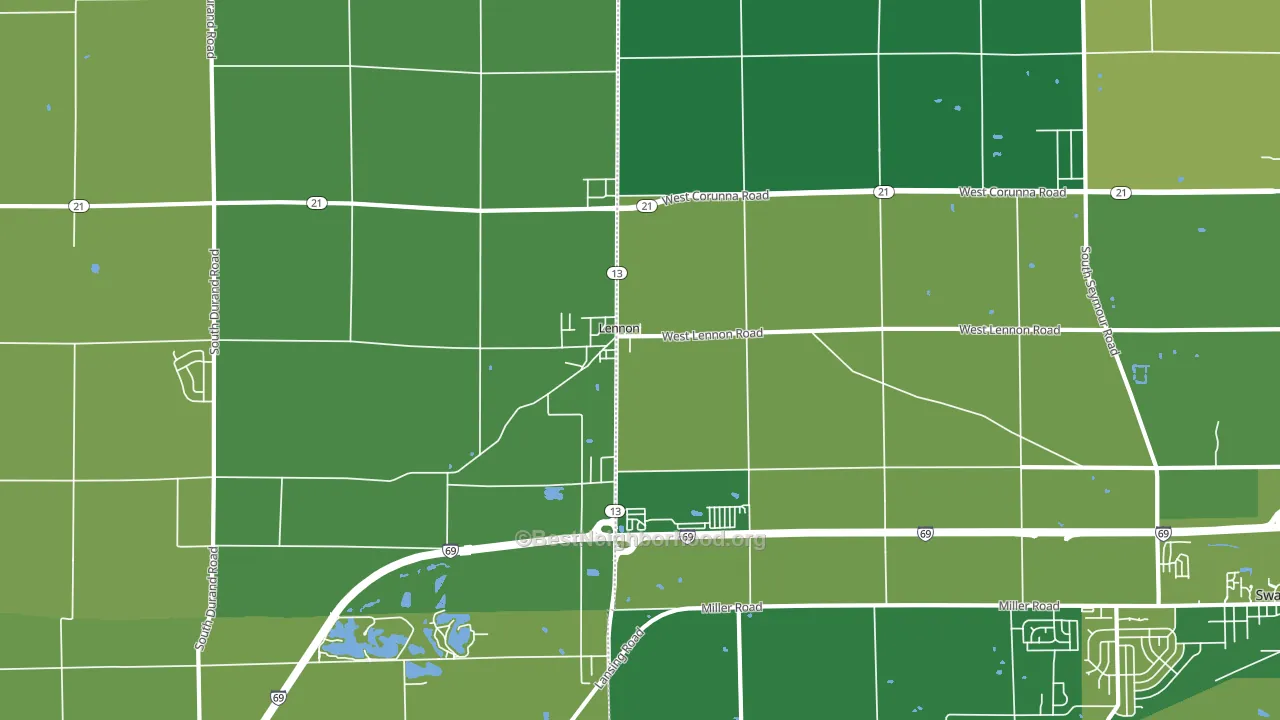 Lennon, MI block-group voter-turnout map