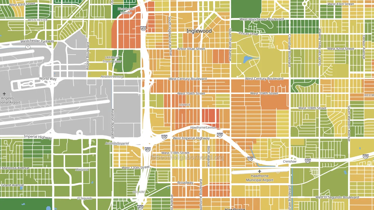 Lennox, CA block-group voter-turnout map