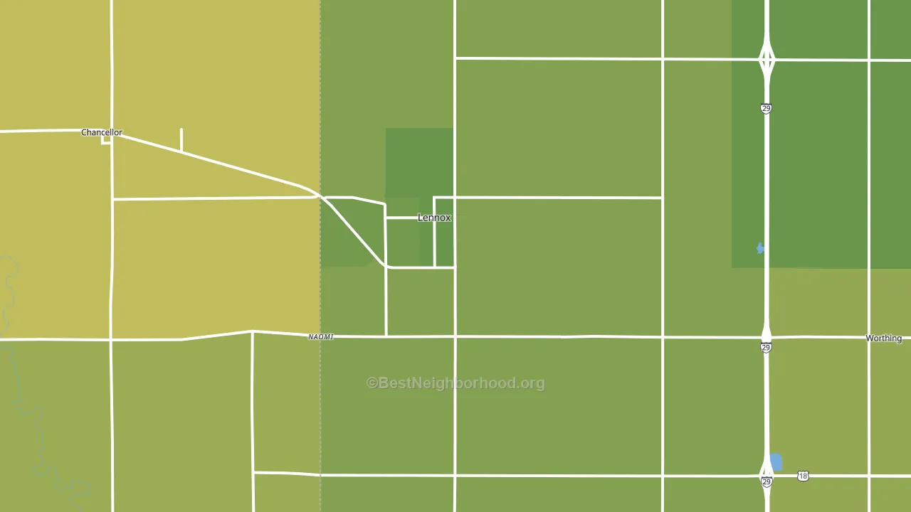 Lennox, SD block-group voter-turnout map