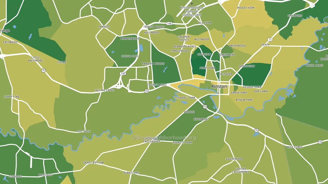 Lenoir County, NC block-group voter-turnout map