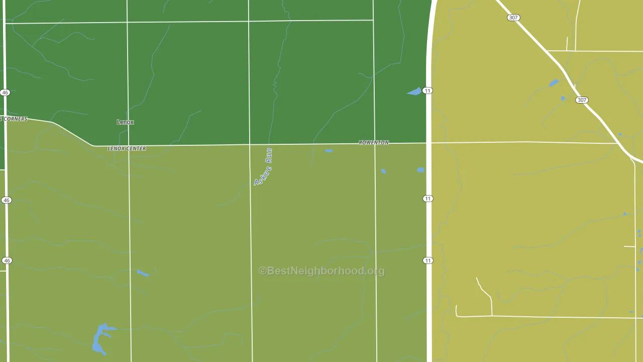 Lenox Center, OH block-group voter-turnout map