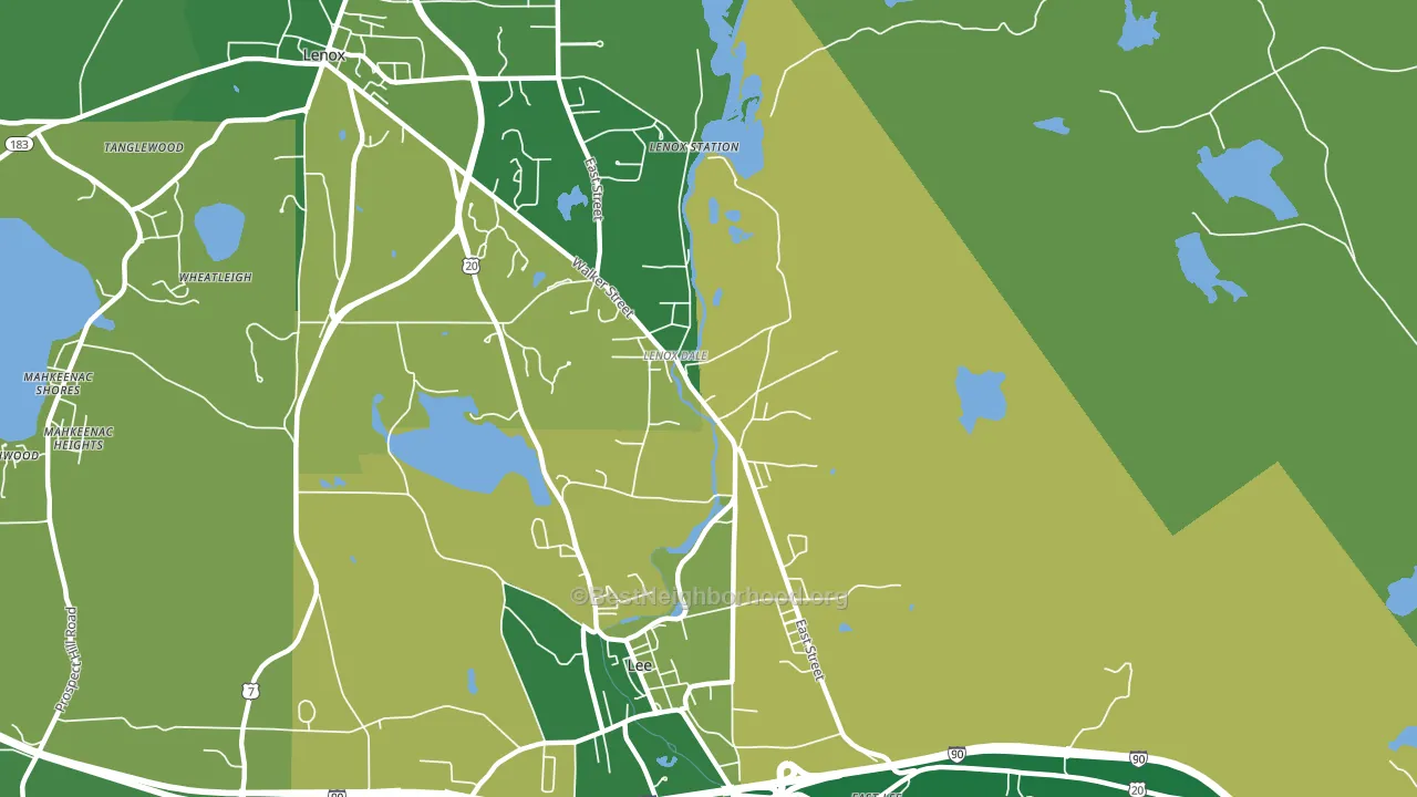 Lenox Dale, MA block-group voter-turnout map