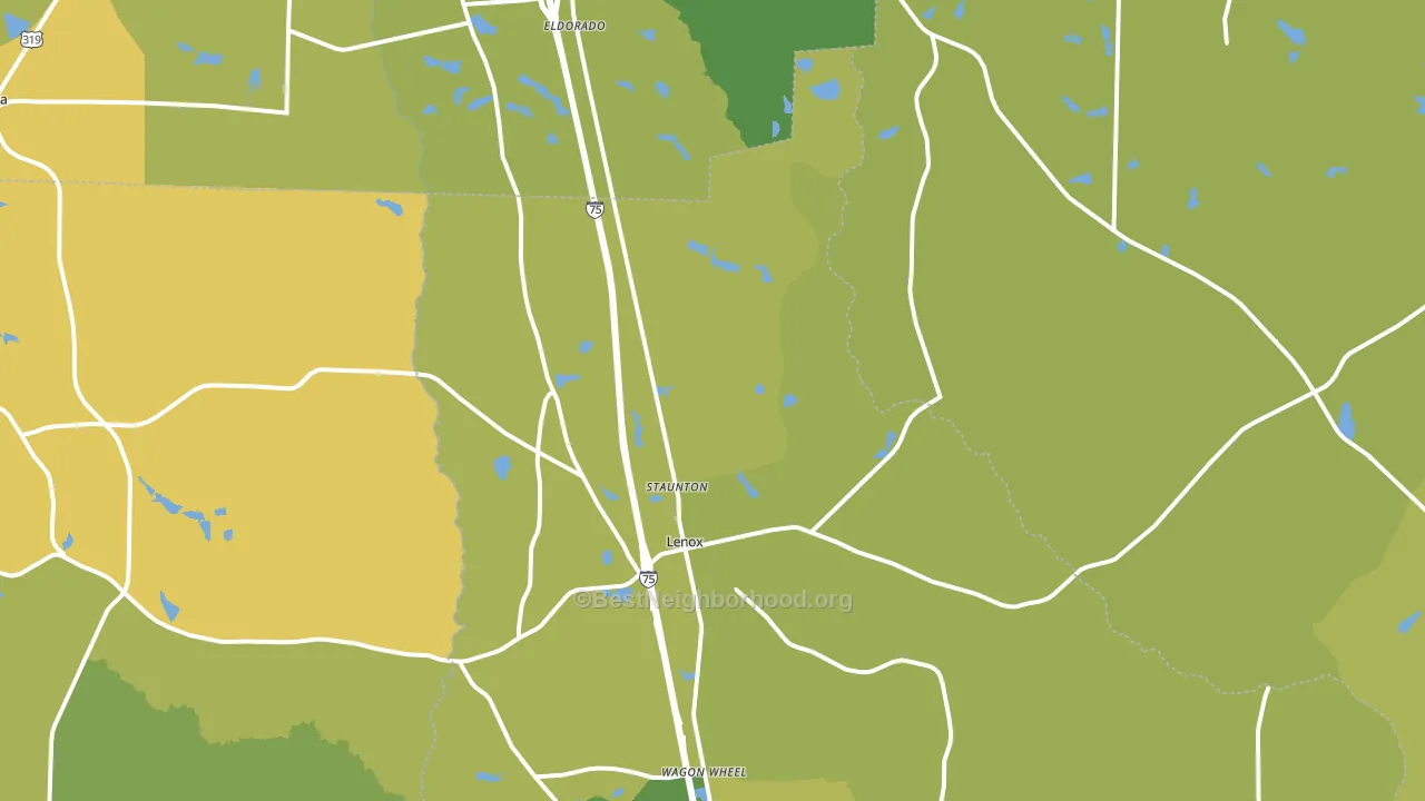 Lenox, GA block-group voter-turnout map
