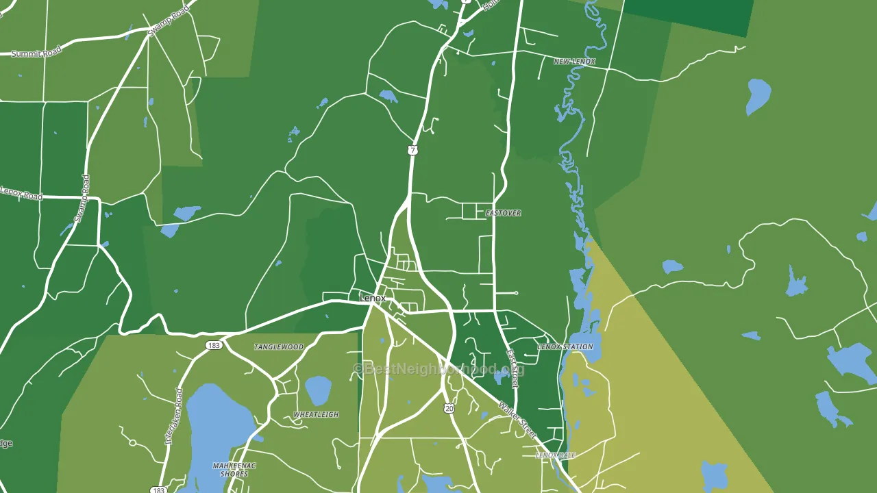 Lenox, MA block-group voter-turnout map