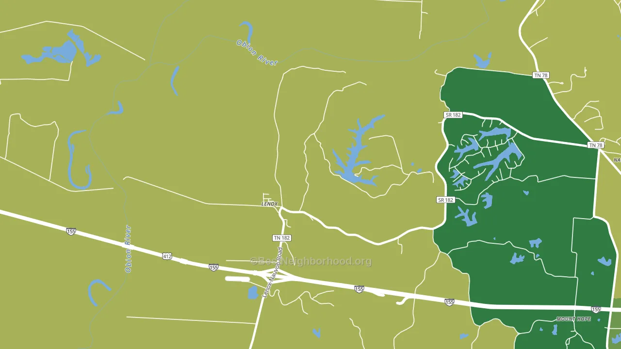 Lenox, TN block-group voter-turnout map