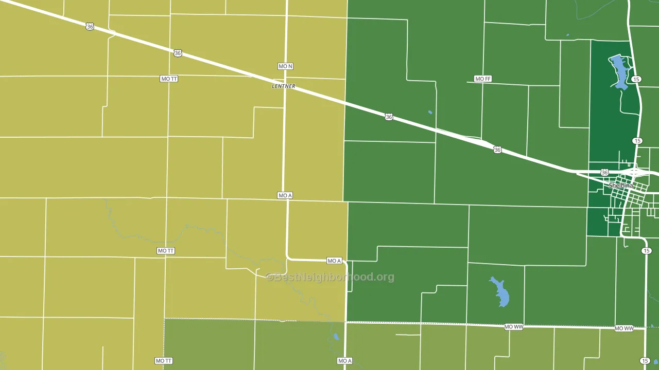 Lentner, MO block-group voter-turnout map