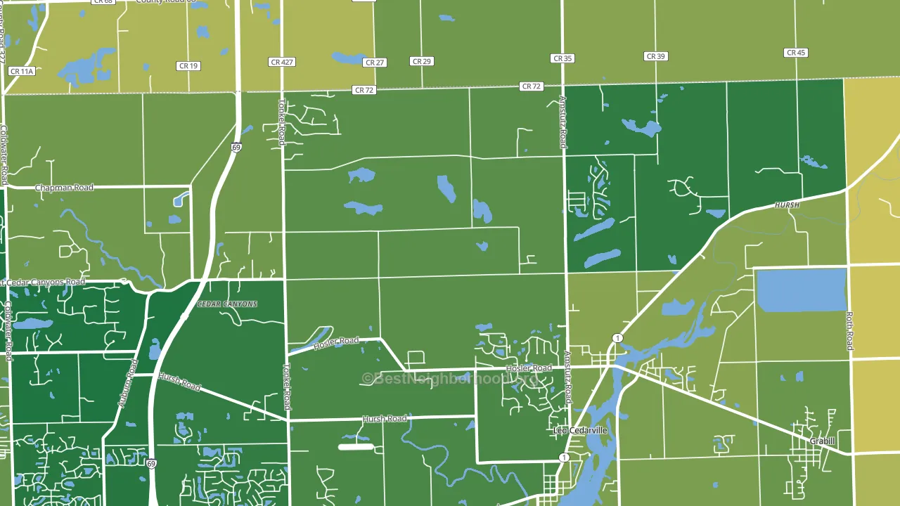 Leo, IN block-group voter-turnout map