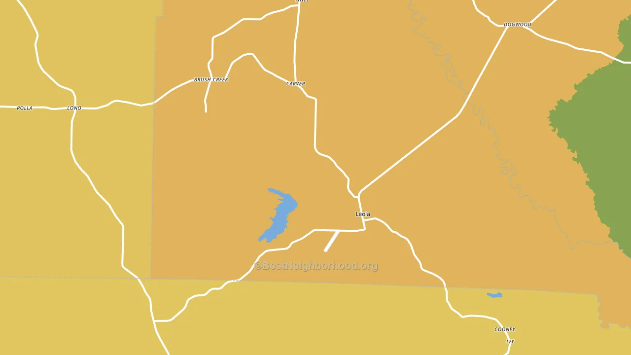 Leola, AR block-group voter-turnout map