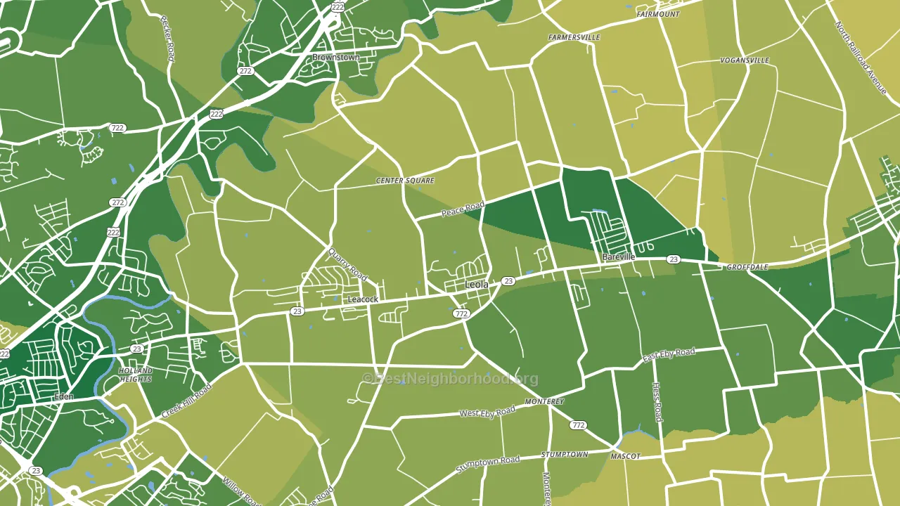 Leola, PA block-group voter-turnout map
