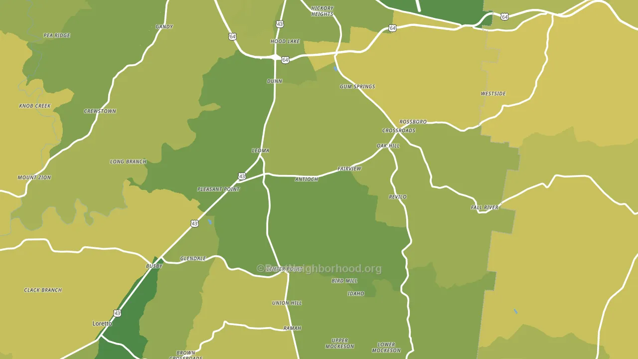 Leoma, TN block-group voter-turnout map