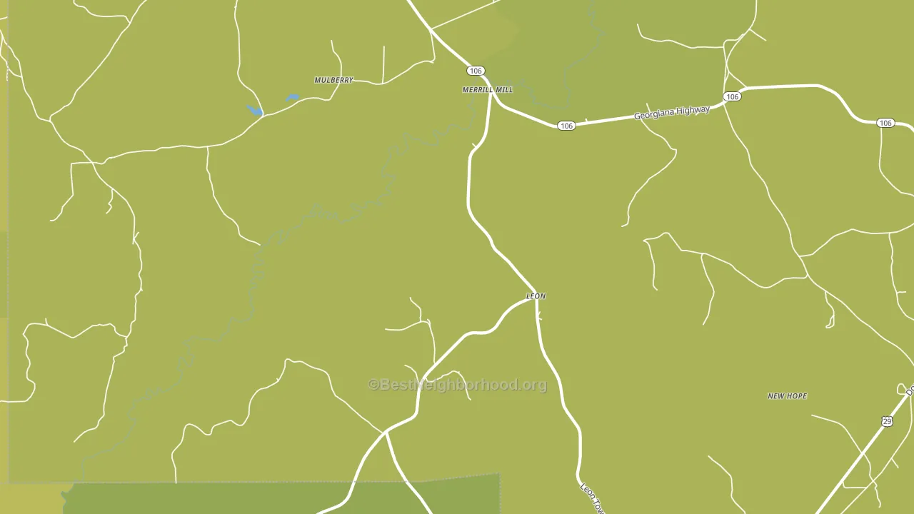 Leon, AL block-group voter-turnout map