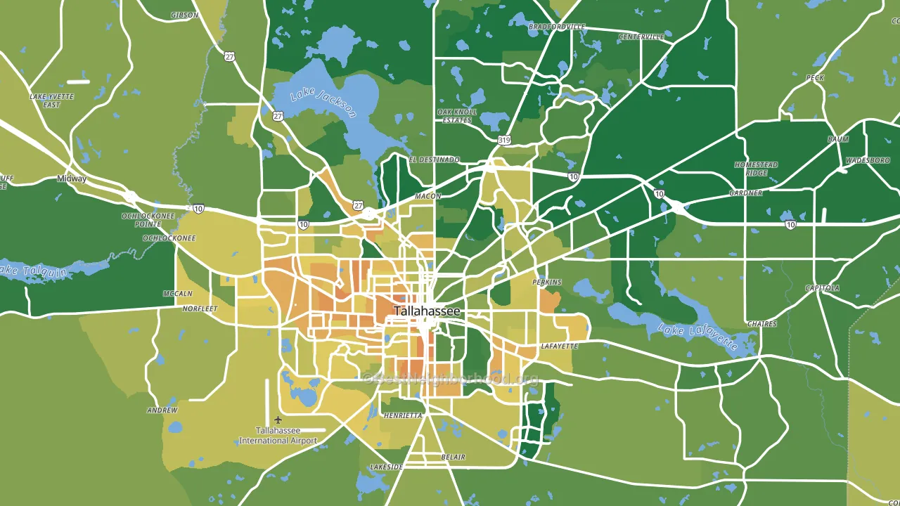 Leon County, FL block-group voter-turnout map
