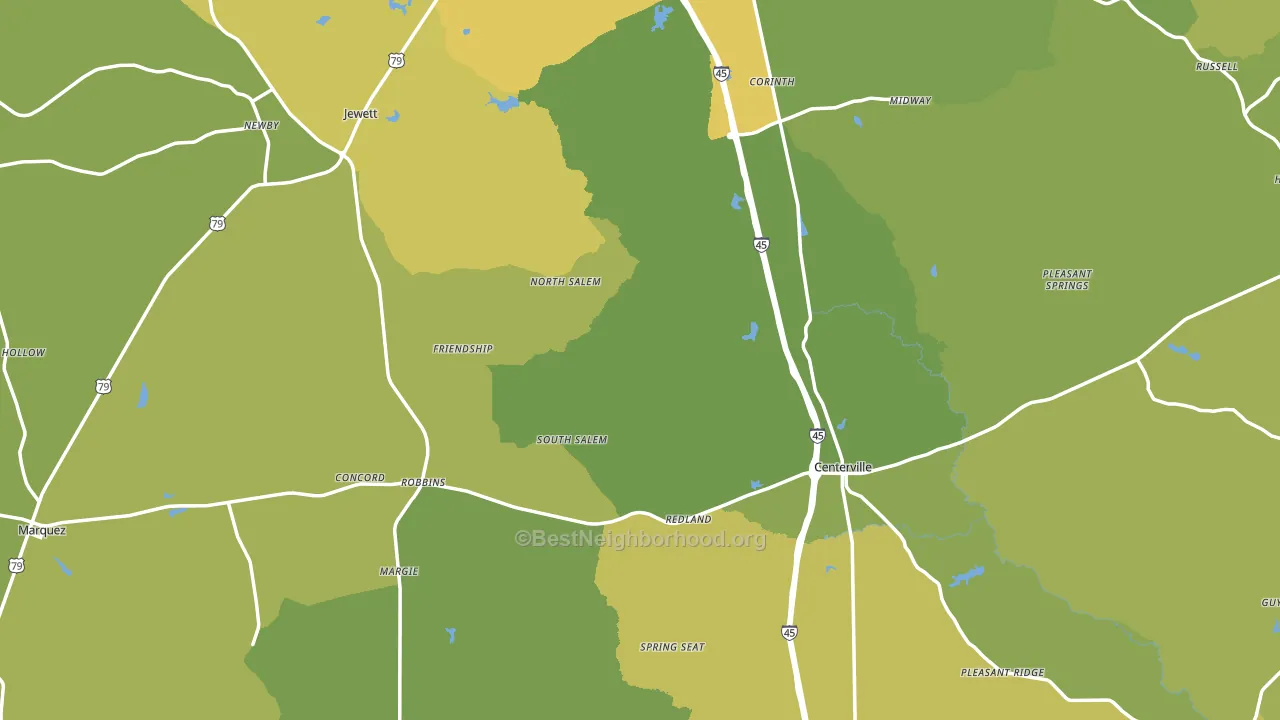 Leon County, TX block-group voter-turnout map