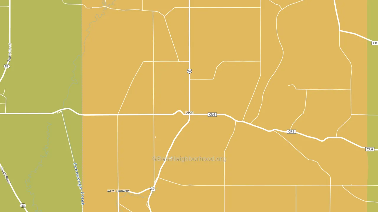 Leon, NY block-group voter-turnout map