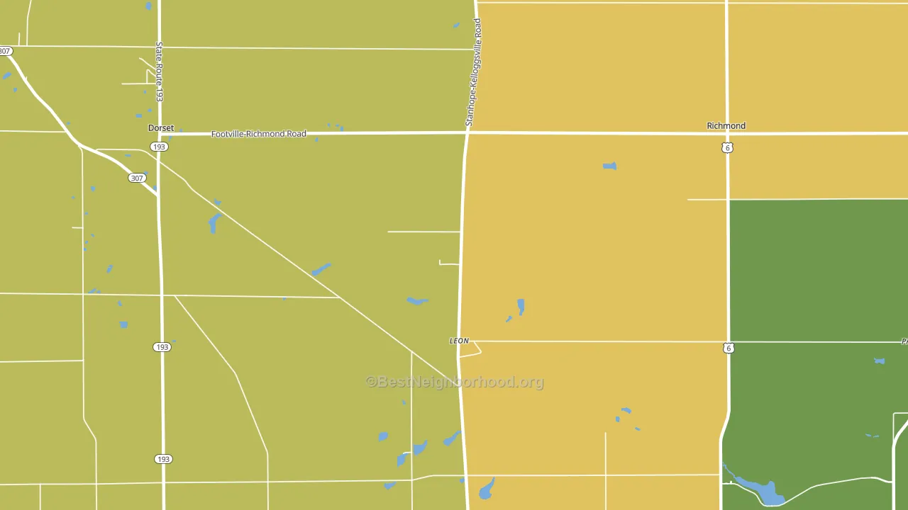 Leon, OH block-group voter-turnout map