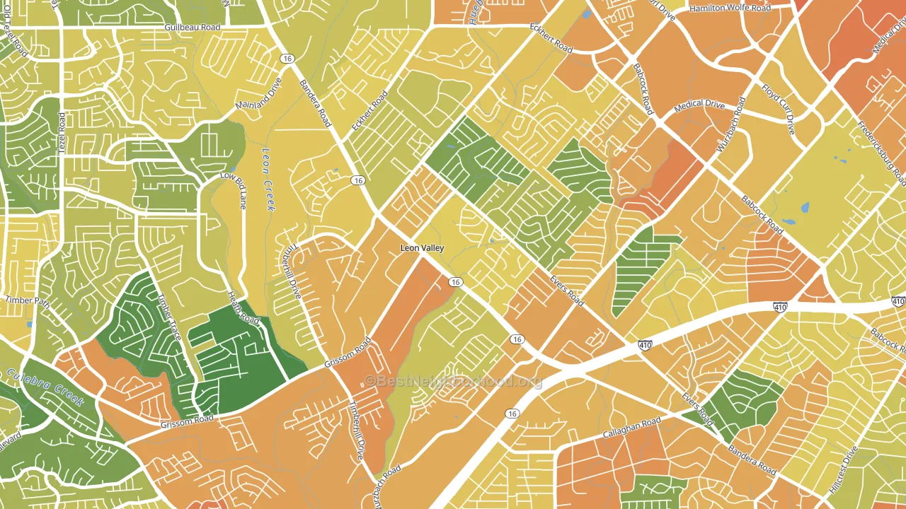 Leon Valley, TX block-group voter-turnout map