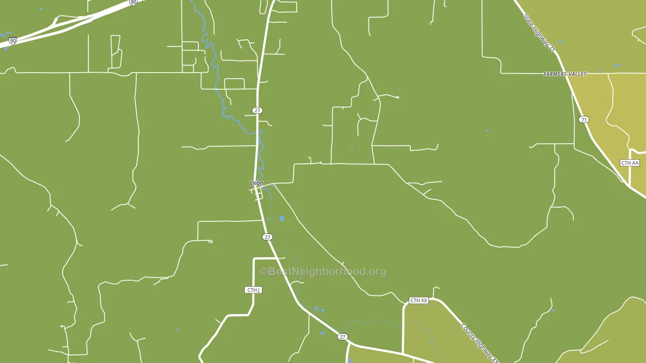 Leon, WI block-group voter-turnout map