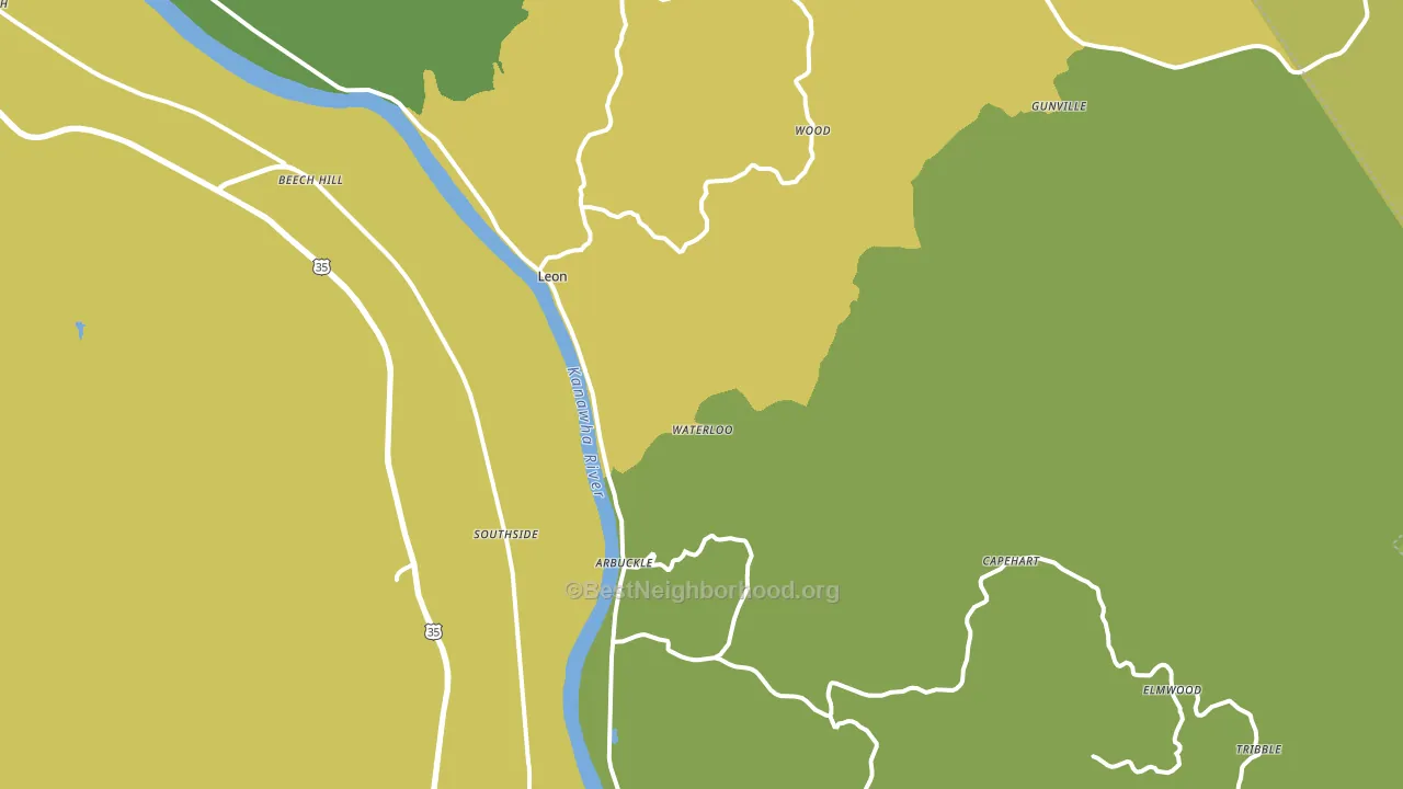 Leon, WV block-group voter-turnout map
