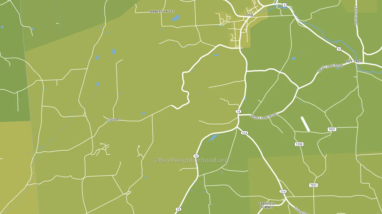 Leona, PA block-group voter-turnout map