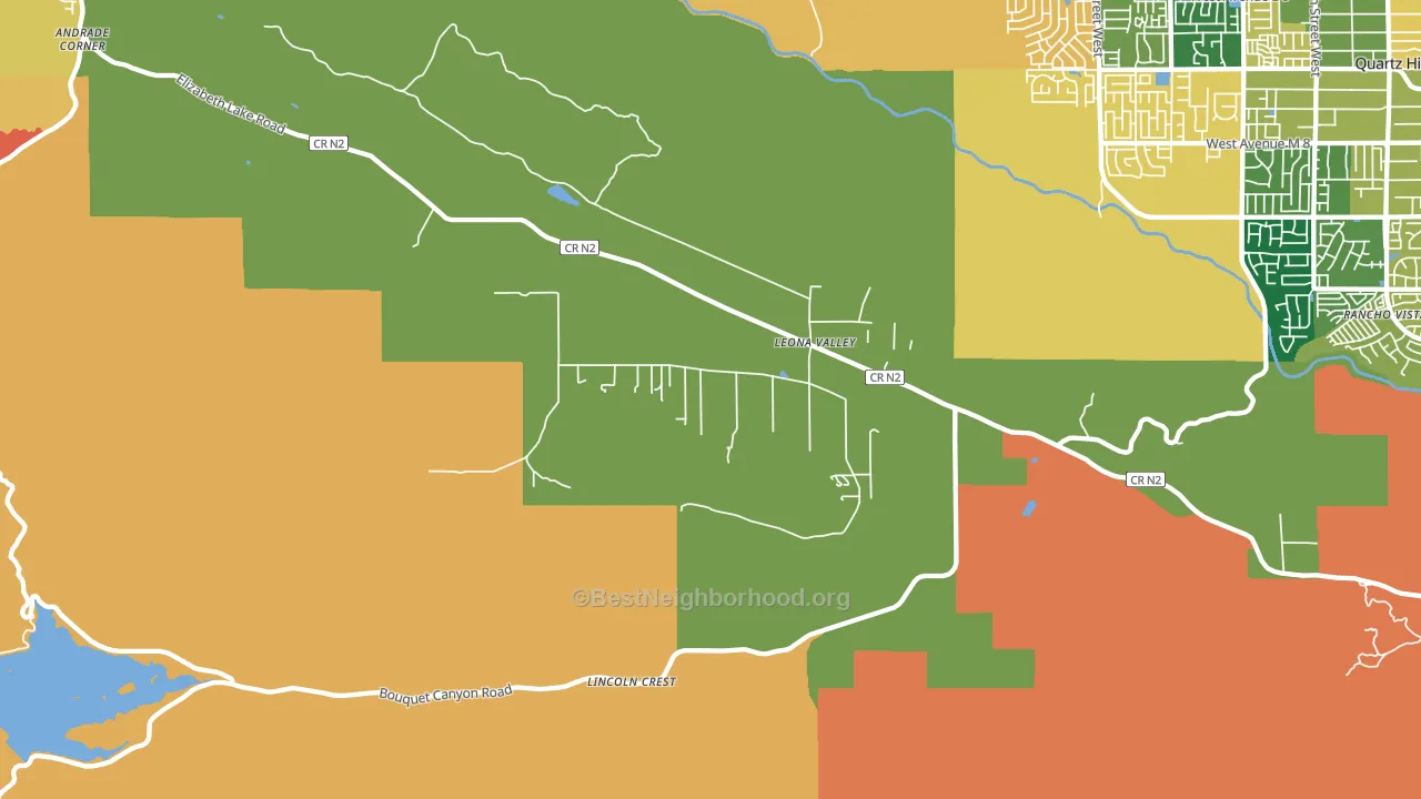 Leona Valley, CA block-group voter-turnout map