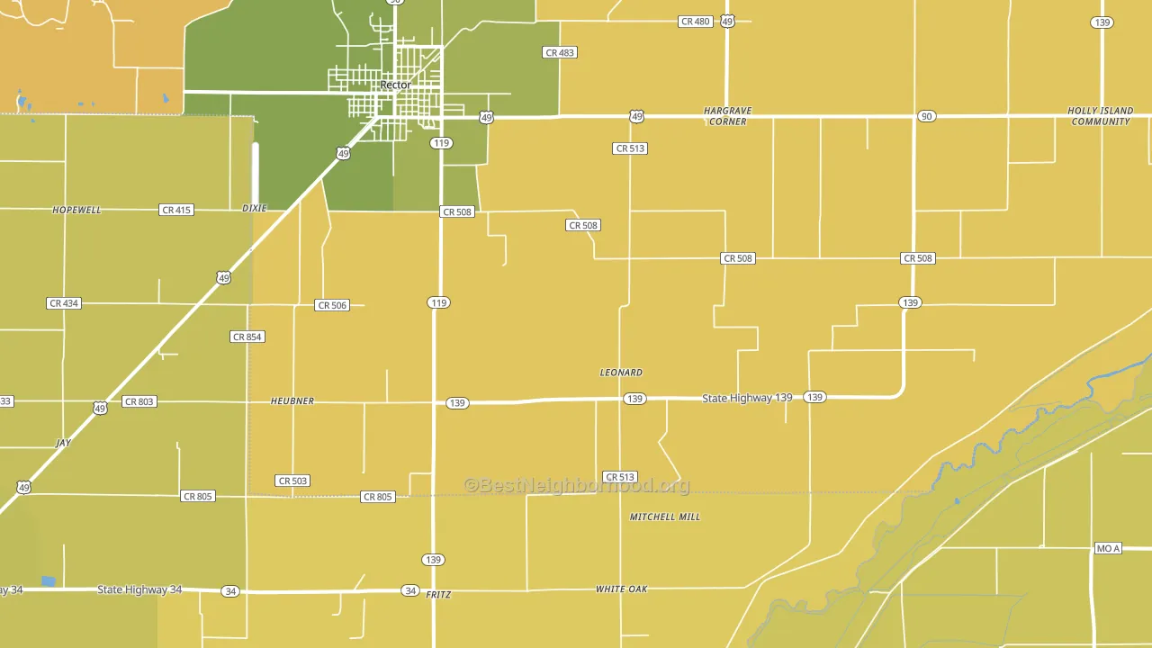 Leonard, AR block-group voter-turnout map