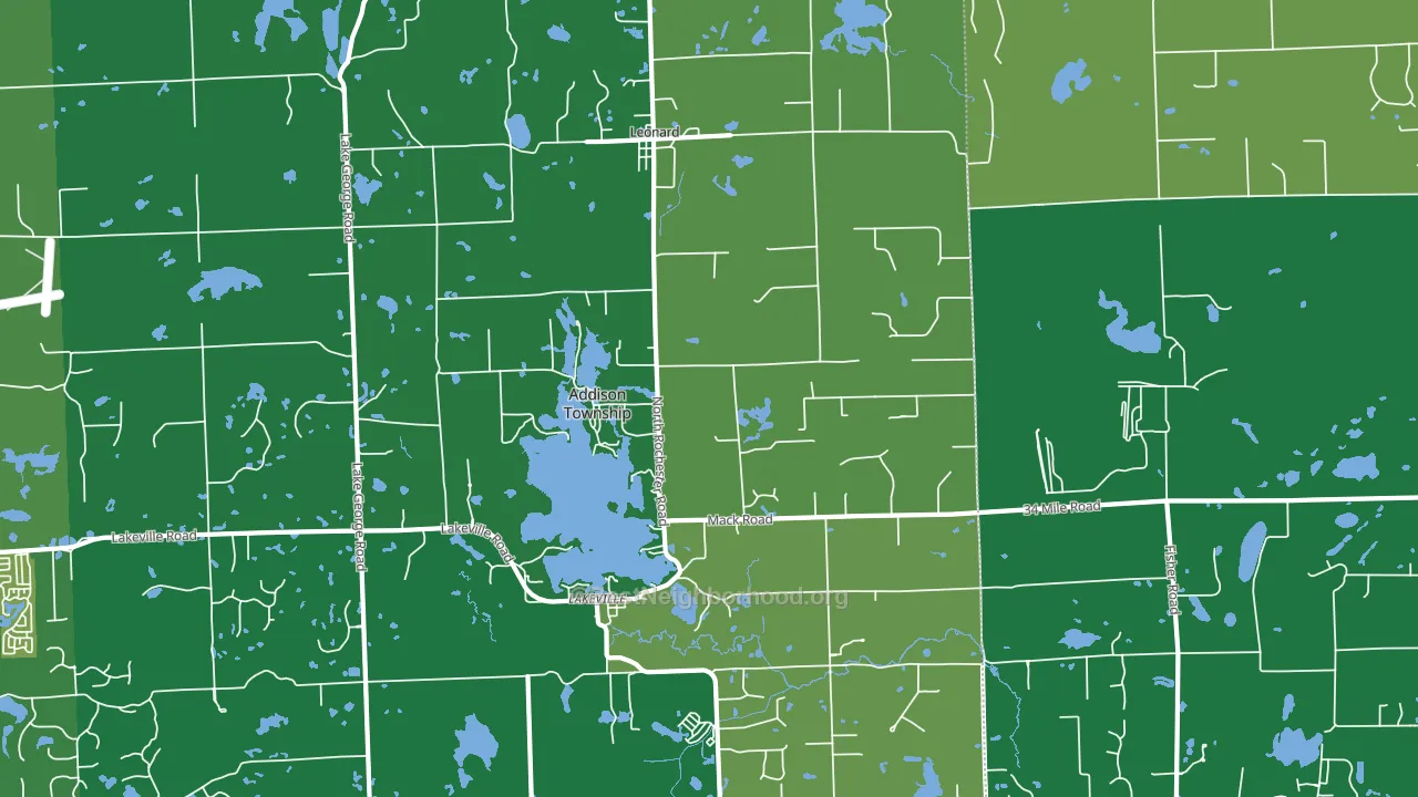Leonard, MI block-group voter-turnout map