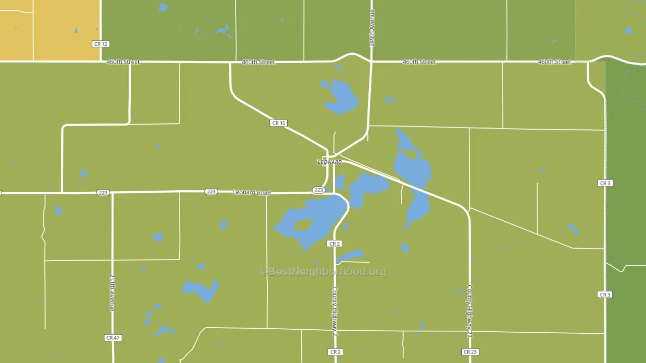 Leonard, MN block-group voter-turnout map