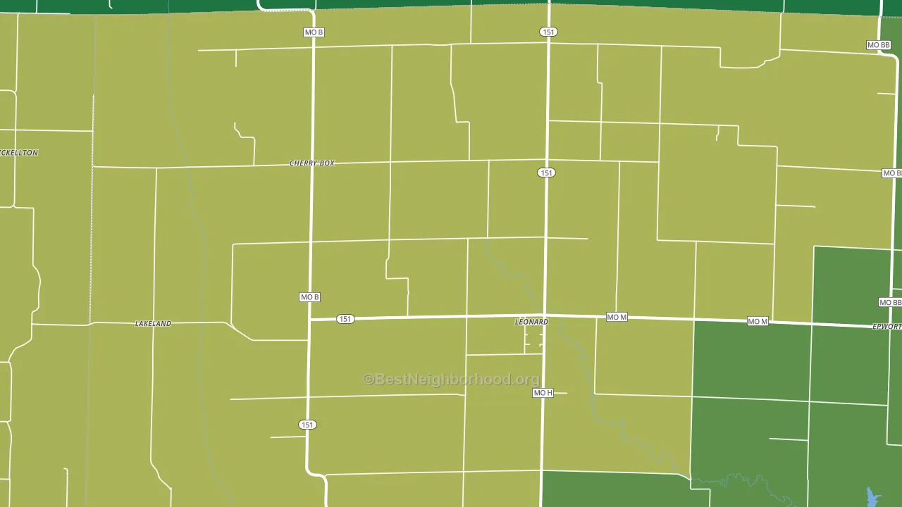 Leonard, MO block-group voter-turnout map