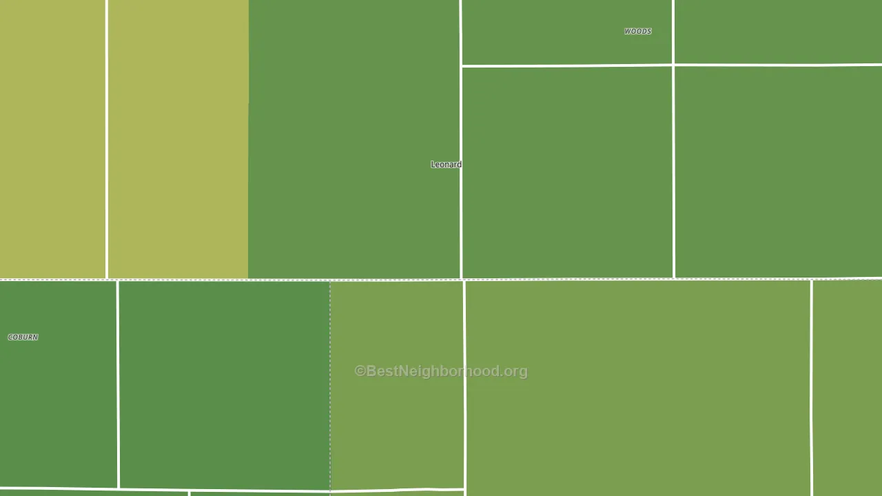 Leonard, ND block-group voter-turnout map