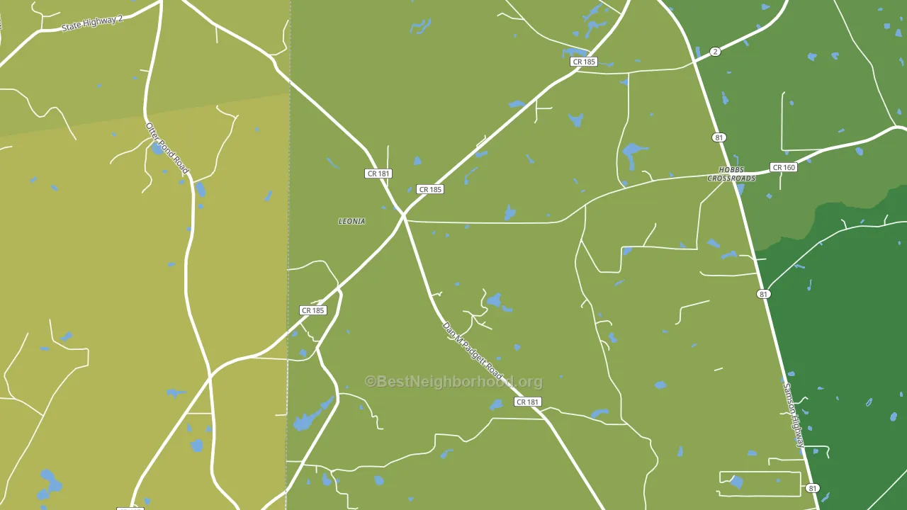 Leonia, FL block-group voter-turnout map