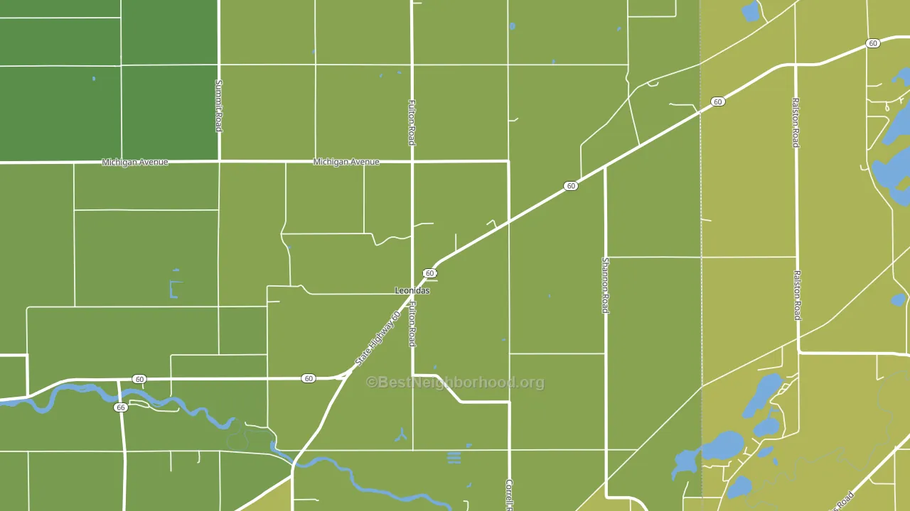 Leonidas, MI block-group voter-turnout map