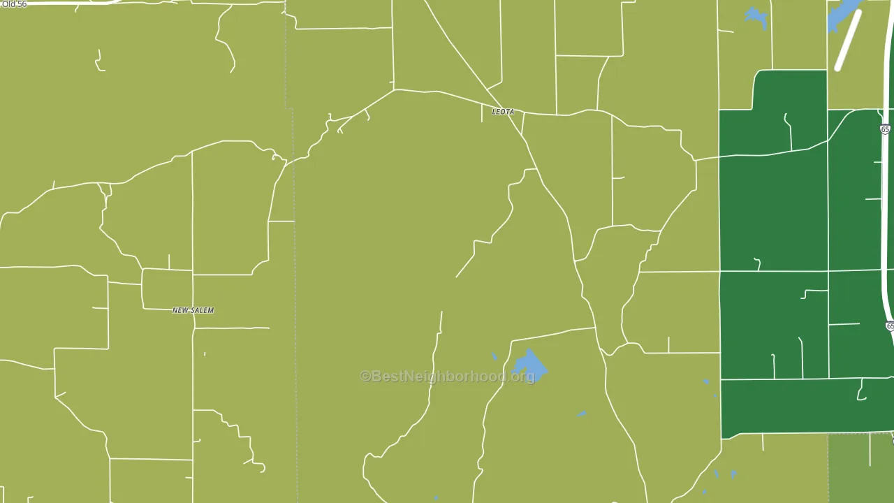 Leota, IN block-group voter-turnout map