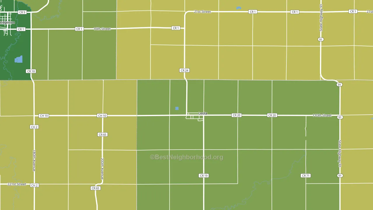 Leota, MN block-group voter-turnout map