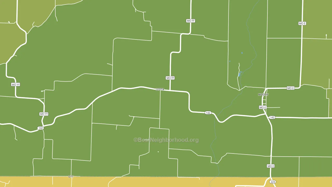 Leota, MO block-group voter-turnout map