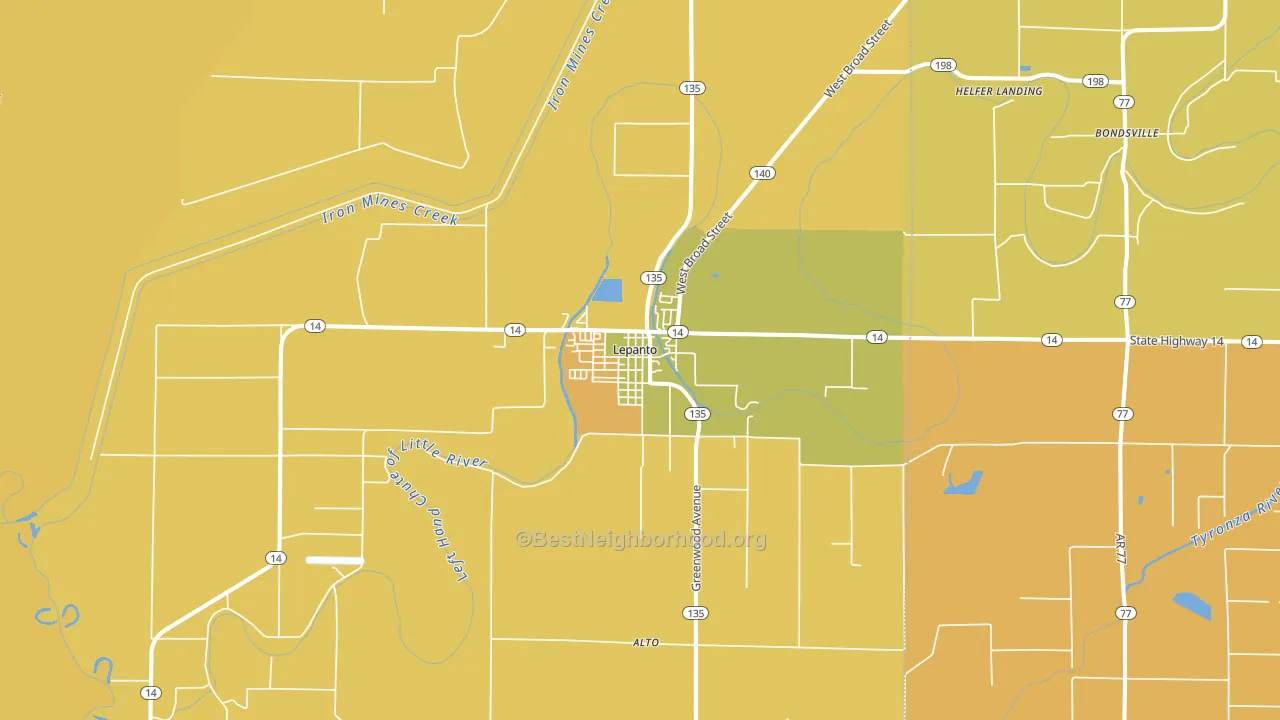 Lepanto, AR block-group voter-turnout map