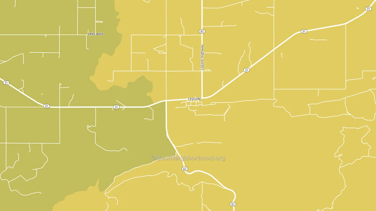 Lequire, OK block-group voter-turnout map