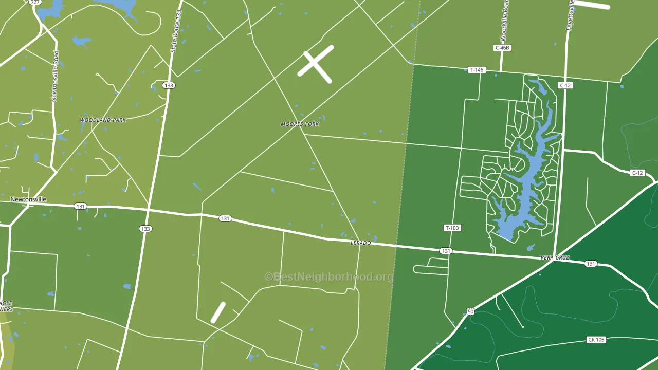 Lerado, OH block-group voter-turnout map