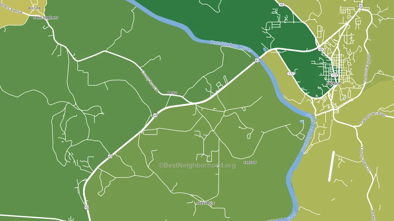 Leroy, AL block-group voter-turnout map