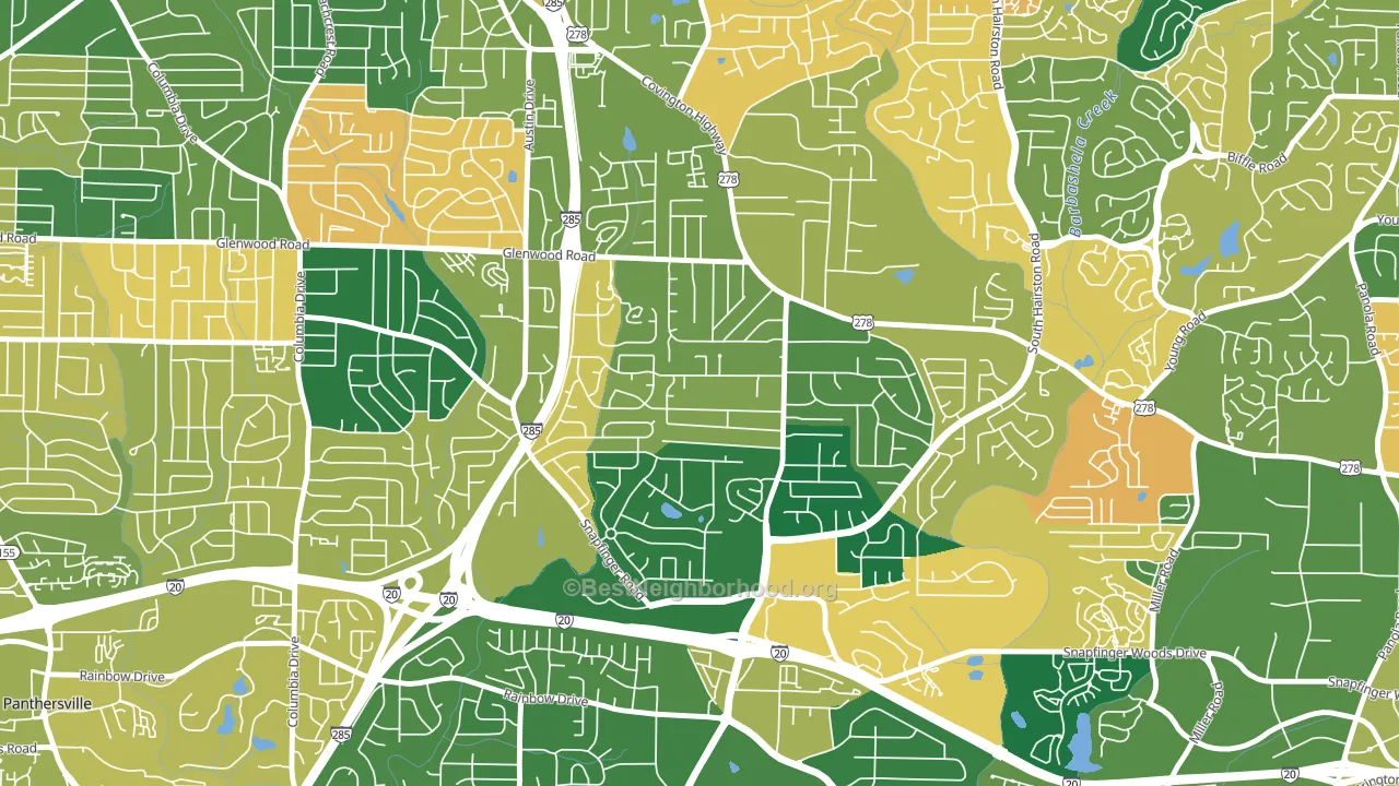 Leslie, Decatur, GA block-group voter-turnout map