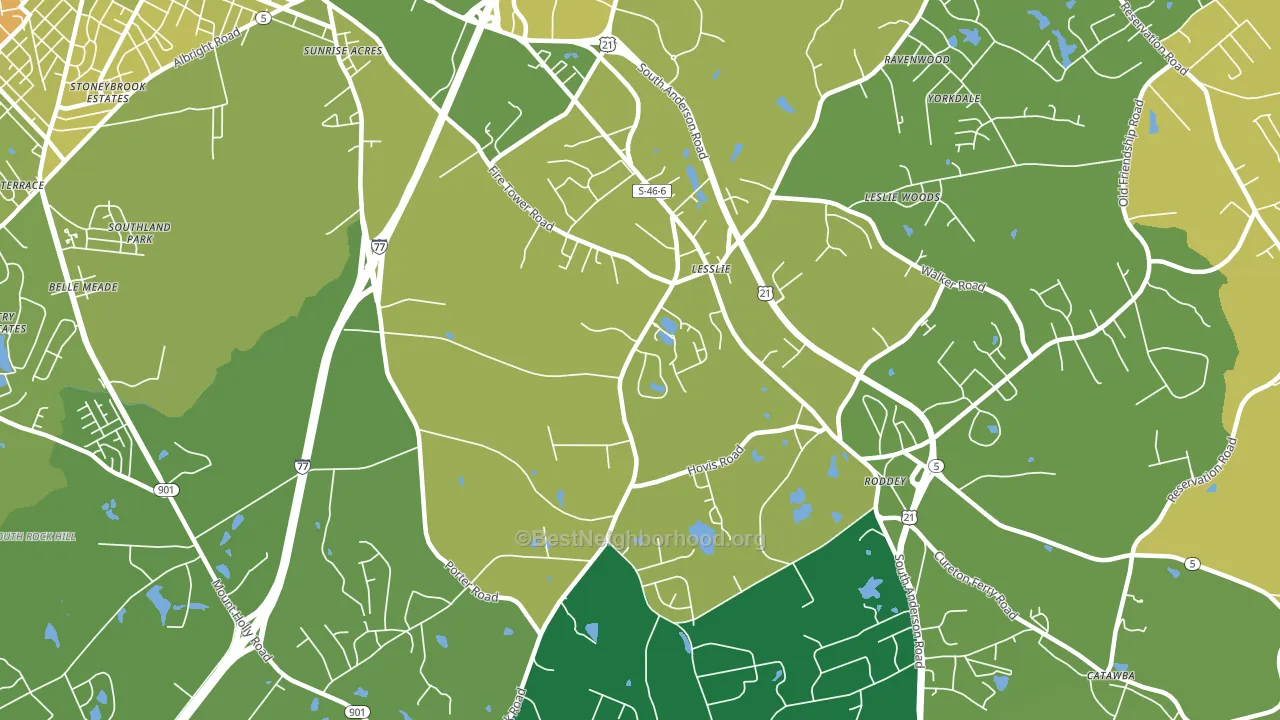 Lesslie, SC block-group voter-turnout map