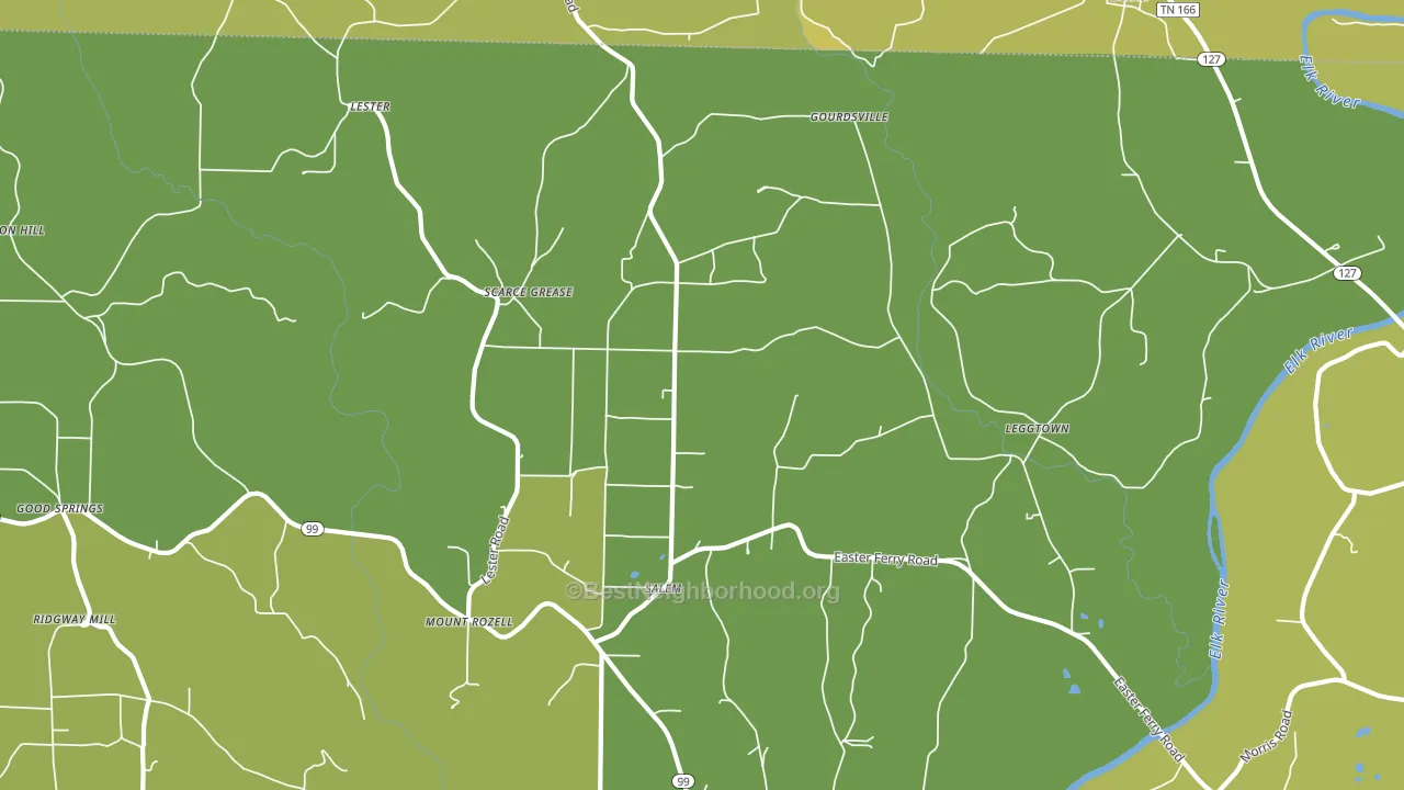 Lester, AL block-group voter-turnout map